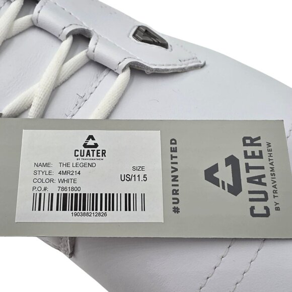 NEW Cuater Golf Shoes Mens 11.5 Travis Matthew Legend White Leather Waterproof - Picture 15 of 16